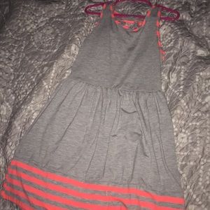 Neon orange and gray dress